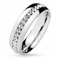 Par prsten zrna ženski kamen tip od nehrđajućeg čelika vjenčani prsten mens sve oko CZ veze veličine