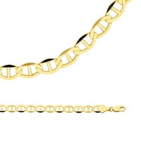 Ogrlica Mariner Čvrsta 14K žuta zlatna lanac ravnog sidra široka veza Velika teška originalna