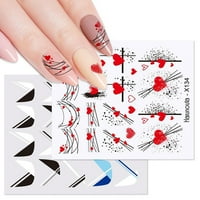 Ne-Fading naljepnice za nokte Romantični 3D efekti ultra tanki cvijet ljubav dizajn valentinovih naljepnica