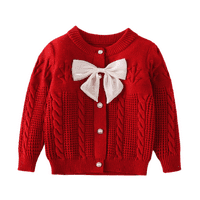 GODDERR GIRLS Stripe Bowknot Cardigan džemperi za djecu Toddler Dječja puna boja dugih rukava imitacija