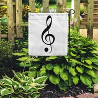 Ključ Black Clef Sol Violina Music Note Classic Garden Zastava Dekorativna zastava Kuća Baner