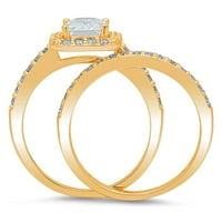 2. CT smaragdni rez originalni kultivirani dijamant SI1-si J-K 18K Yellow Gold Halo Angagement Wedding