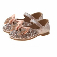 Dječje sandale mekane princeze sa lukom sa šljokicama šarene dijamantske princeze sandale ružičasta