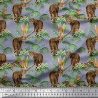Siimoi svilena tkanina od listova i leopard džungle dekor od tiskanog dvorišta široko