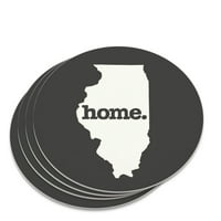 Illinois Il Početna stranica Solid Tamno siva siva zvanično licencirani novost Coaster set