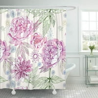 Zeleni cvijet sa ružičastim cvjetnim listom Ljetni vrt cvjetajući cvijet kontekst kupatilo za zavjese