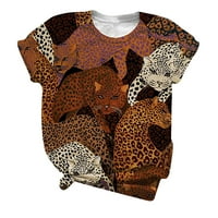 Taotanxi ženska moda slatka leopard pulover pulover casual dna košulja kratkih rukava Top žena vrhova