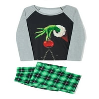 Božićna porodična pidžama Podudarni set, dugi rukav Elf ručni vrhovi za ruke sa plaženim hlačama sanjačka