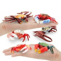 Ruanlalo Crab Figurine, Crab figurice Simulirani fiddler Crab Sally Crabs Minijaturni ukras modela PVC