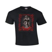Virgin Maria Roses Tattoo za odrasle majica kratkih rukava-crna-4xl