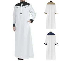 Muškarci Labavi muslimanska odjeća s dugim rukavima arapski saudi kaftan jubba dugačak tunički ogrtač