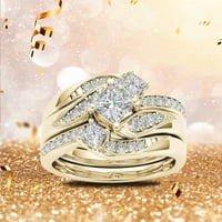 Kayannuo Pokloni za žene Povratak na školsko čišćenje prsten okrugli dijamantni vjenčani obloge poklon
