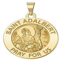 Saint Adalbert Vjerska medalja Veličina četvrtine -Solida 14k žuto zlato