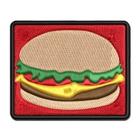 Ukusni hamburger Cheeseburger American Fast Food Applique Višebojna vezena zakrpa na glagoli