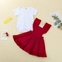 Darzheoy Baby Girl Solid Color Romar prsluk Sling suknja Dječja dječja Djevojka Ljetna odjeća Postavljeno