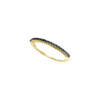 Jewels 10kt žuti zlatni ženski okrugli crni boja Poboljšani dijamant Jednostruki redni prsten za vezu