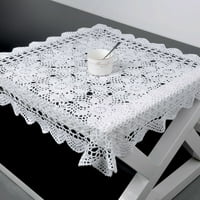 Yannee Vintage Square Stolcloth Doily Pamučna čipka Crochet Cvjetni poklopac platna, bijela