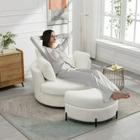 CCBUY okretna akcentna stolica s otomanom, moderno Loveseat s novim brodovima, kauč na kauču za slobodno