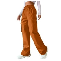 Dasayo ženske visoke strukske hlače Čvrste klasične pantalone sa džepovima modne hlače u ulici u ulici