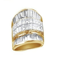 Bijeli prirodni dijamantni prsten u 10k žuto zlato