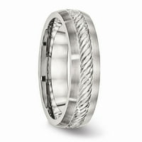 Mia Diamonds od nehrđajućeg čelika četkani srebrnim d i c ulazne prstene - 11