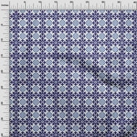 Onuone baršunaste srednje plave tkanine Cvjetne i pločice Marokanska tkanina za šivanje tiskane plovne