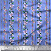 Soimoi plavi pamuk poplin tkanina od lišća i azalea cvjetni dekor tkanina tiskano dvorište široko