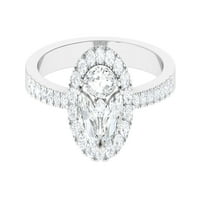 Ovjereni moissan zaručni prsten za žene, 14k bijelo zlato, US 4.00