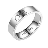 Pompotops koji odgovaraju prsteni za parove prstenovi od nehrđajućeg čelika za ljubitelje Pismo volim