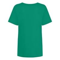 Yubatuo Womens vrhova ženskih žena Patrickov dan zelene kratke kratke kratke kratke rupe-majice bluze