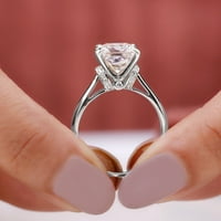 Moissnitni zaručnički prsten sa ovratnikom, princeza rez moissanite solitaire prsten za žene, 14k bijelo