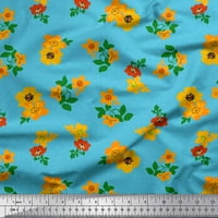 Soimoi smeđa pamučna poplin tkanina točka, lišće i leptir cvjetni ispis tkanina od dvorišta široko