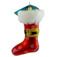 Christopher Radko izvučen dolje puhao staklo Ornament Santa Boot Božić