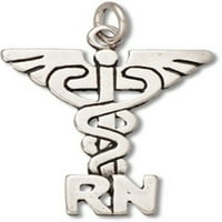 Sterling Silver 30 BO lanac RN CADUCEUS Medicinski simbol Privjesak ogrlica