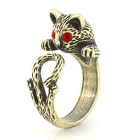Alley Cat Podesivi zamotavanje za životinje Ring Crveno oči Rođendanski odmor Halloween u crnoj boji