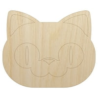 Okrugla mačka lice Uzbuđene oblikovanje drveta Nedovršeni Clout Craft DIY Projekti Debele
