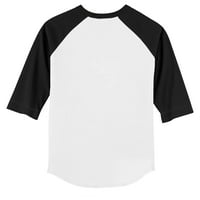 Dojenčad sitni otvor bijela crna Oakland Atletika Baseball Bow Raglan rukav majica