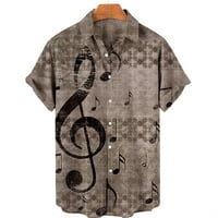 PIMFILM satenski gumb dolje majice za muškarce muške kratkih rukava klasična tkanina Khaki medium