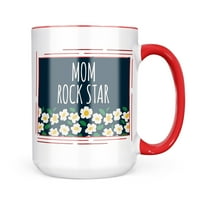Božić Cookie Tin Mom Rock Star Majčin dan Bijela cvijeća Poklon za ljubitelje čaja za kavu