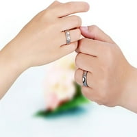 Yazi Njegove i njezine ljubavne srčane obećavaju prsten od nehrđajućeg čelika parovi za venčane zaruke