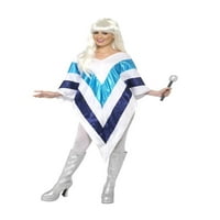 32 Bijeli i plavi stil 1970-a Super Trooper žene Poncho Žene za odrasle Noć vještica - jedna veličina
