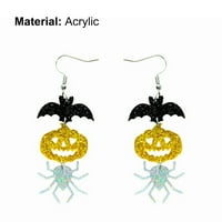 Kiskick Funny akrilni minđuše za dugih kapi - Bat bundeve paukove Halloween naušnice za zabavu nakit