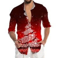Muške božićne majice dugi rukav muški božićni santa poklon 3D digitalni tisak rever majica kratkih rukava