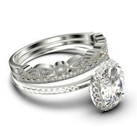 Bridalni prsten umjetnost deco 2. karat ovalni rez dijamantni prsten za angažman, vjenčani prsten u
