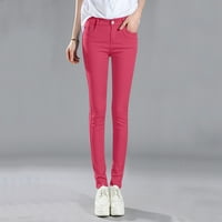Bacc ženske hlače Žene visokog uspona Jean Classic Solid Boja gležnjače Jeans casual obične utečene