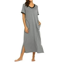 Sayhi kratka ženska haljina noćna ručica za spavanje ultra mekana noćna majica puna dužina Ženska haljina