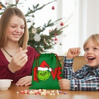 BEMONA božićna torba, dvostrana tiskana poklon torba, torba za crtanje Xmas, zelena čudovišta Poklon