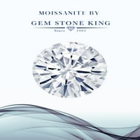 Gem Stone King 18K ruža pozlaćena srebrna prstena u obliku srca Mystic Topaz i Moissine