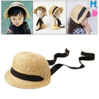 Dječji djevojke slamne sunčeve šešire za plažu sa seif lukom slatka kašika šešir putni bejzbol kapa