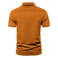 Njoeus Muška košulja Majica Muškarci kratkih rukava od ruka sa čvrstim tasterima Bluza -Srednje majice